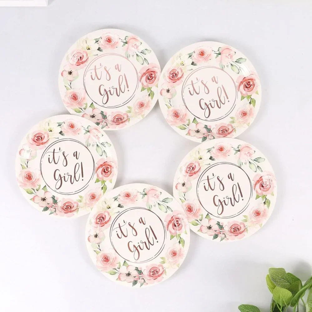 Rose Gold Foil It's A Girl Party Supply 24 Sets X002WGGYXD